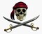 Pirate Skull & Swords Halloween - Edible Cake/Cupcake Party Topper!!! (1/8 Sheet)
